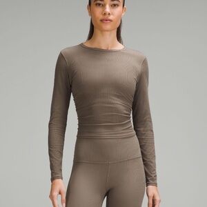 Lululemon All It Takes Ribbed Nulu long sleeve shirt size 4 in color Nomad